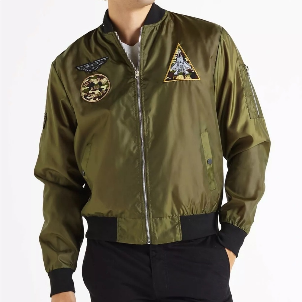 Brooklyn Standard Accented Nylon Bomber Jacket New